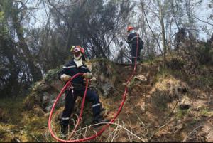 Plaine-des-Cafres : L'incendie sous contrôle, le dispositif de secours maintenu